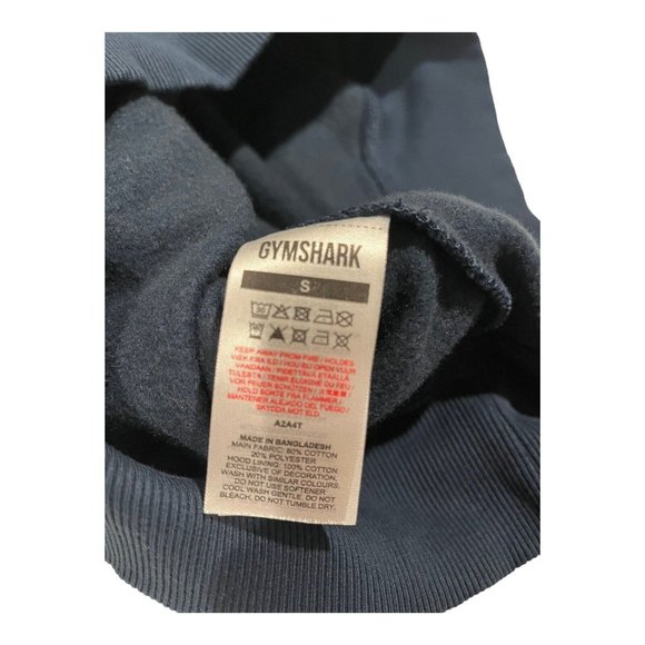Gymshark Hoodie Sweatshirt Mens Small Sharkhead Infill Logo Pockets Blue Gym ECU - Picture 12 of 12